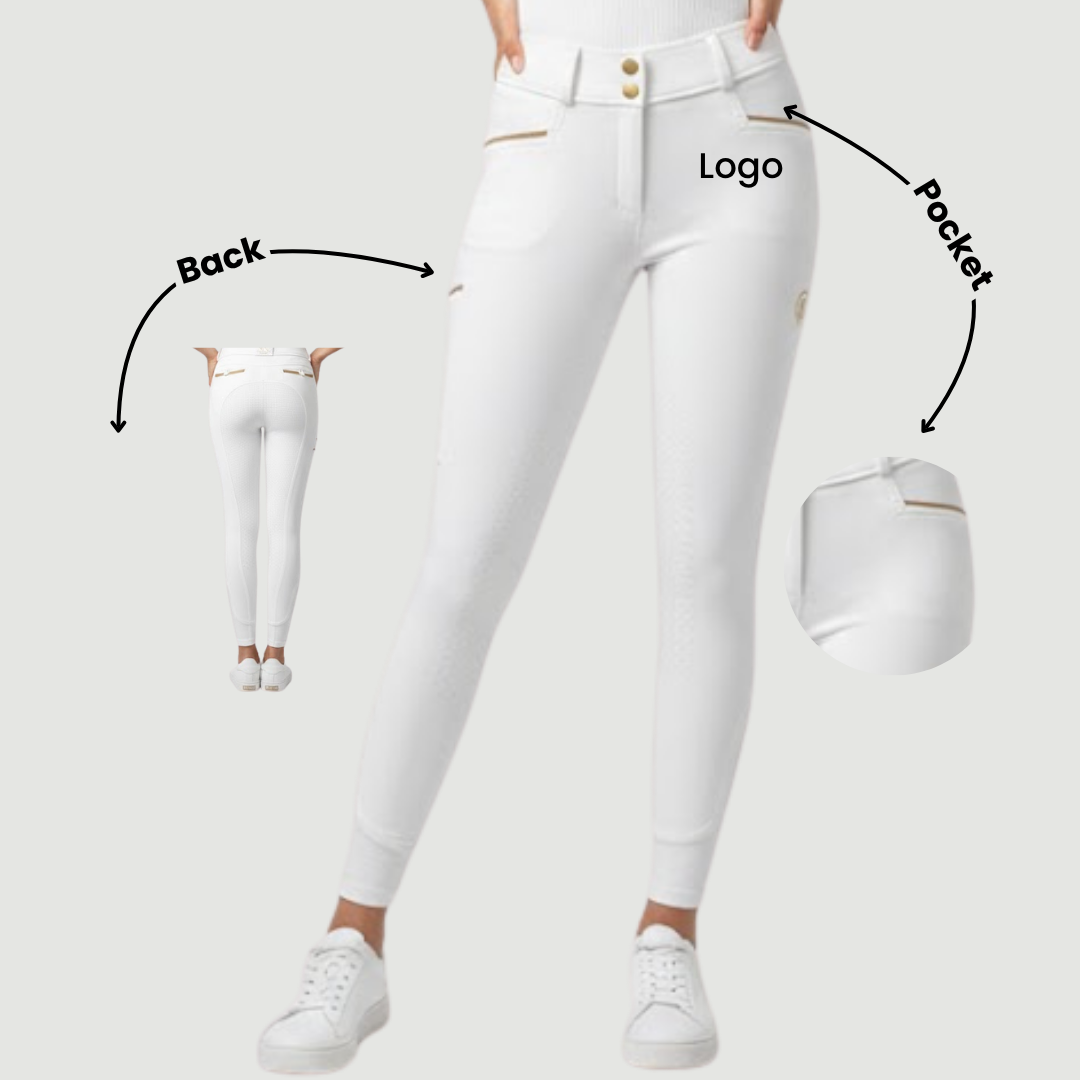 Culotte d'équitation Arctic White Elite à fond intégral