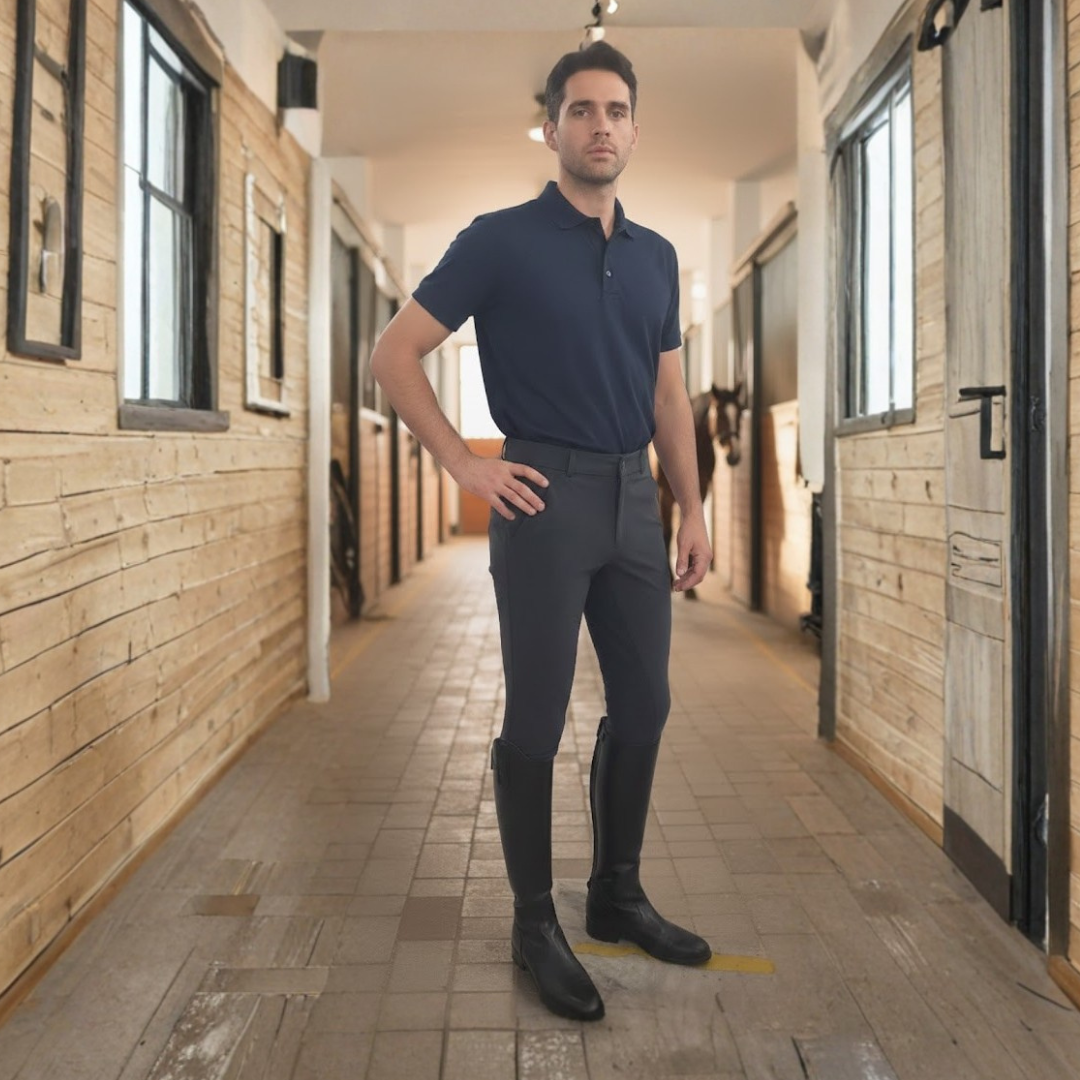 Culotte d'équitation Performance Stretch pour homme en cuir FSG