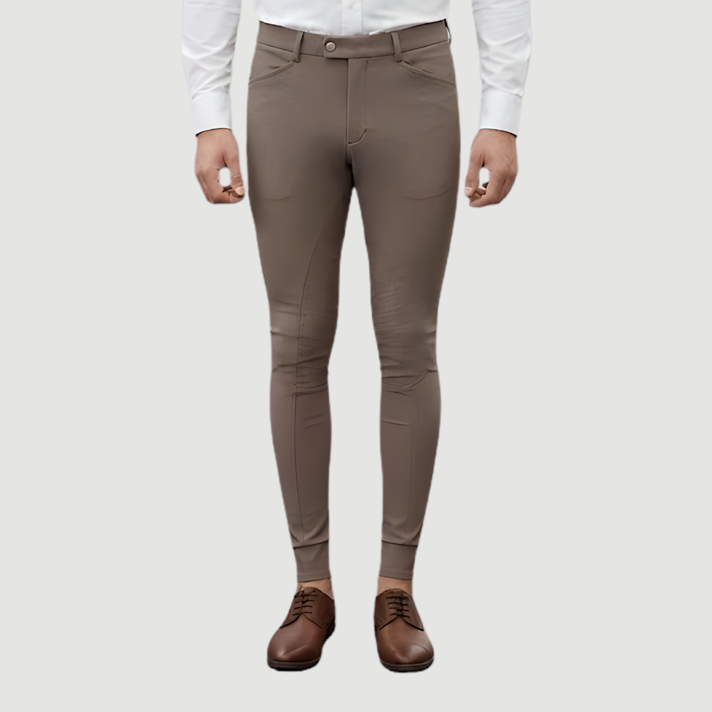 Mens UV Shield ProGrip Full-Seat Riding Breeches – Taupe Beige