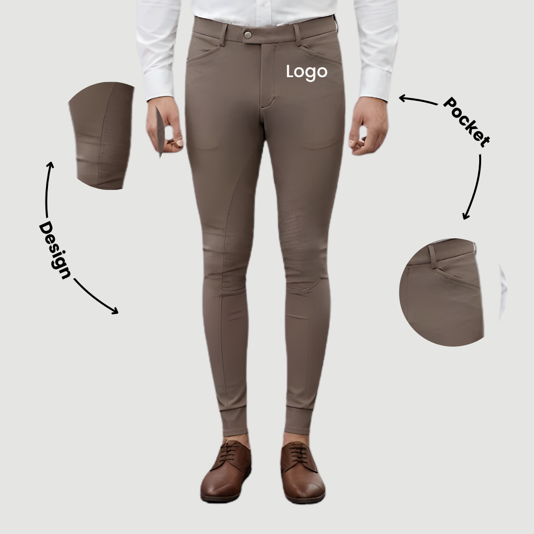 Mens UV Shield ProGrip Full-Seat Riding Breeches – Taupe Beige