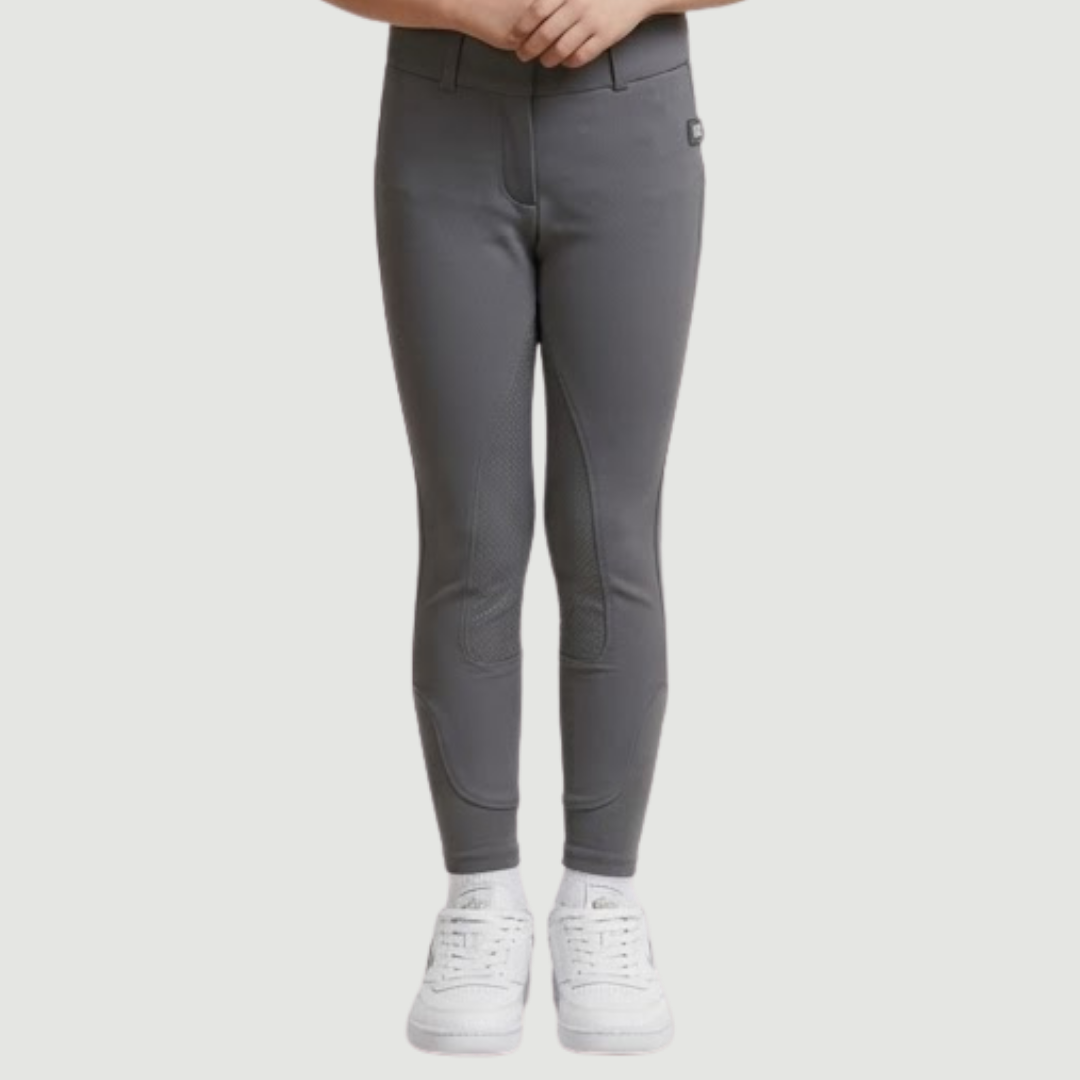 Culotte d'équitation confort en maille pour enfant – Gris anthracite