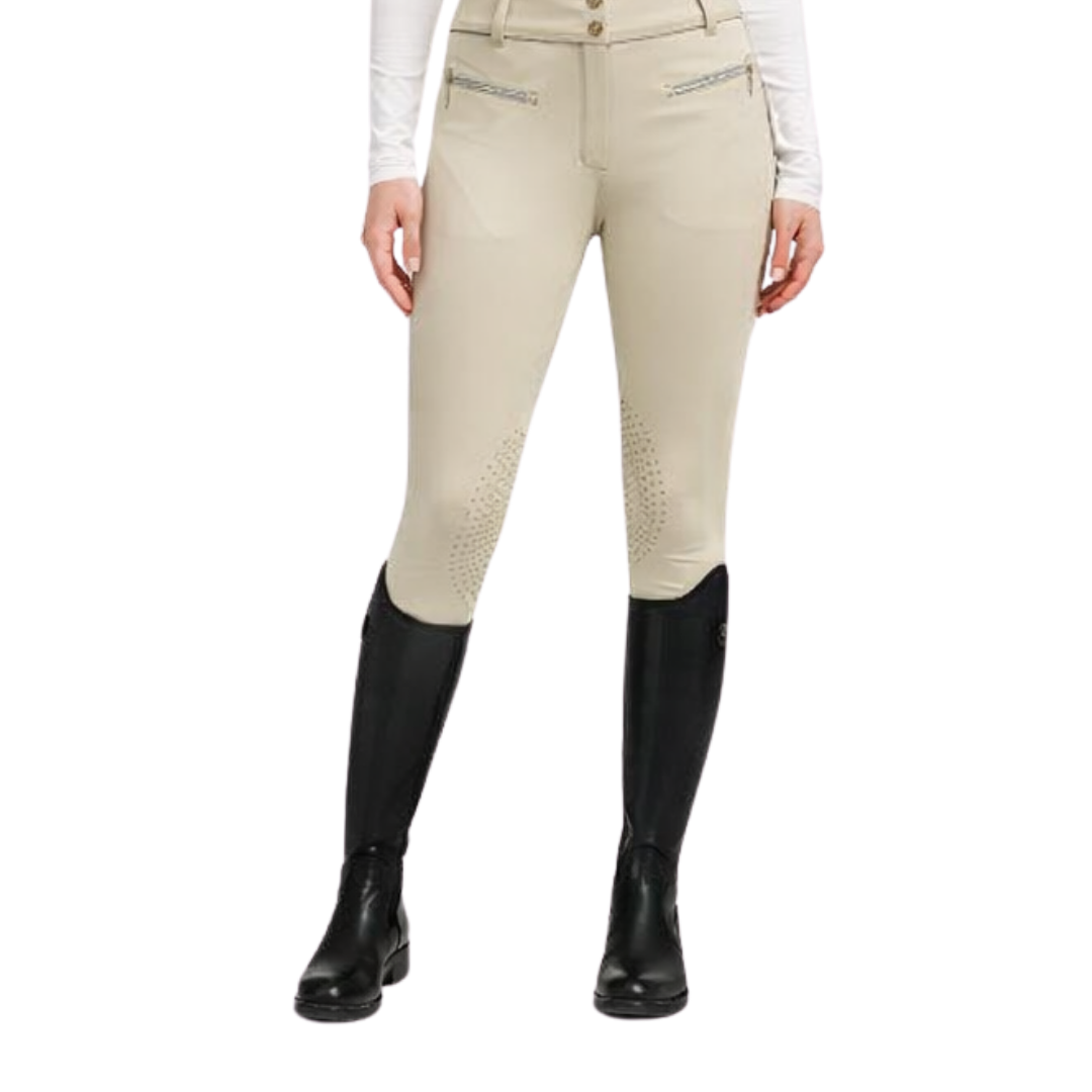 Culotte d'équitation de luxe à genouillères en silicone sablées