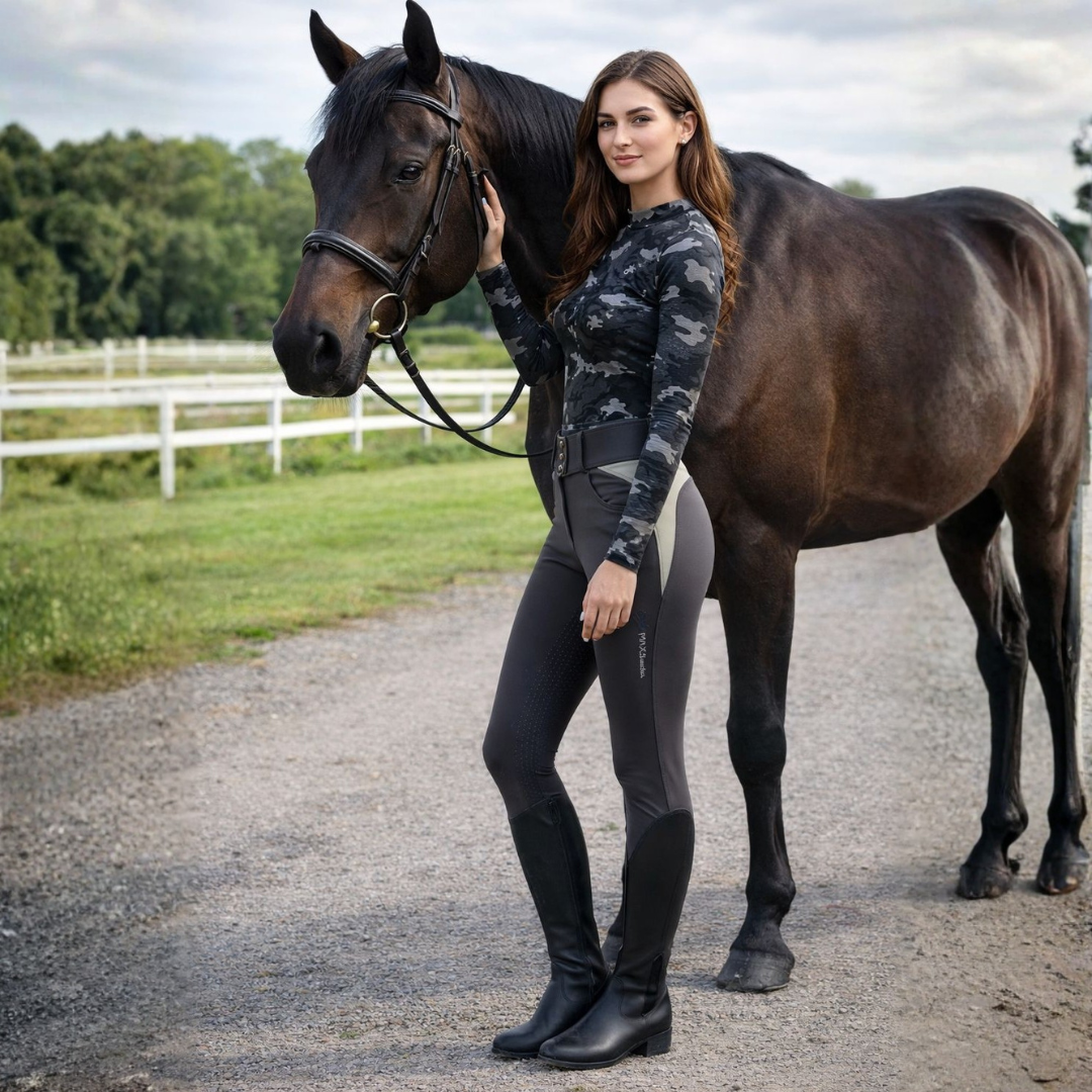 Culotte d'équitation taille haute avec grip intégral