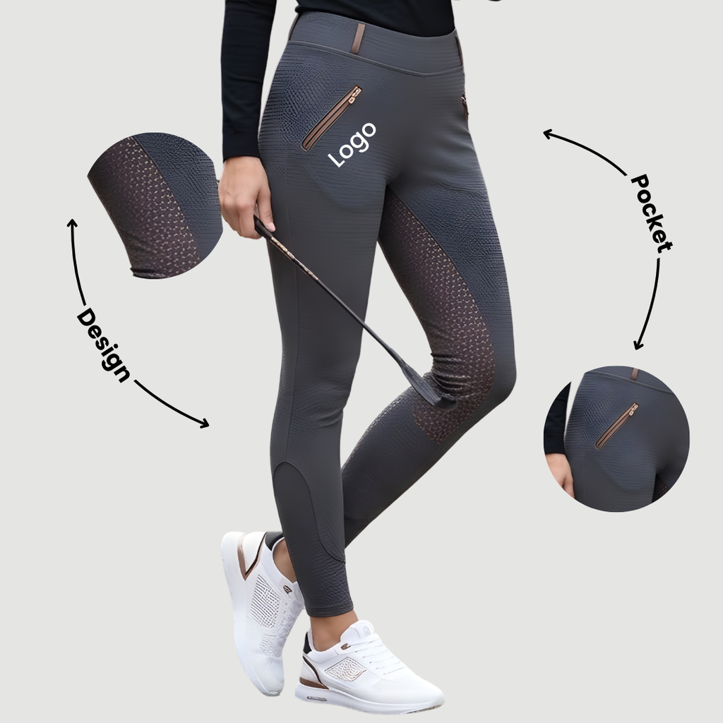 Luxe Graphite Full-Seat Riding Tights