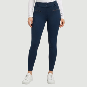 Culotte d'équitation Luxe bleu marine avec empiècements aux genoux