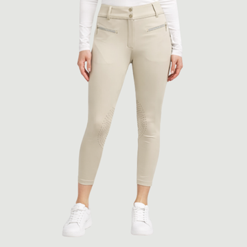 Culotte d'équitation de luxe à genouillères en silicone sablées