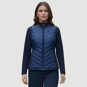 Chaqueta de invierno de alto rendimiento con cuello de cristales para mujer