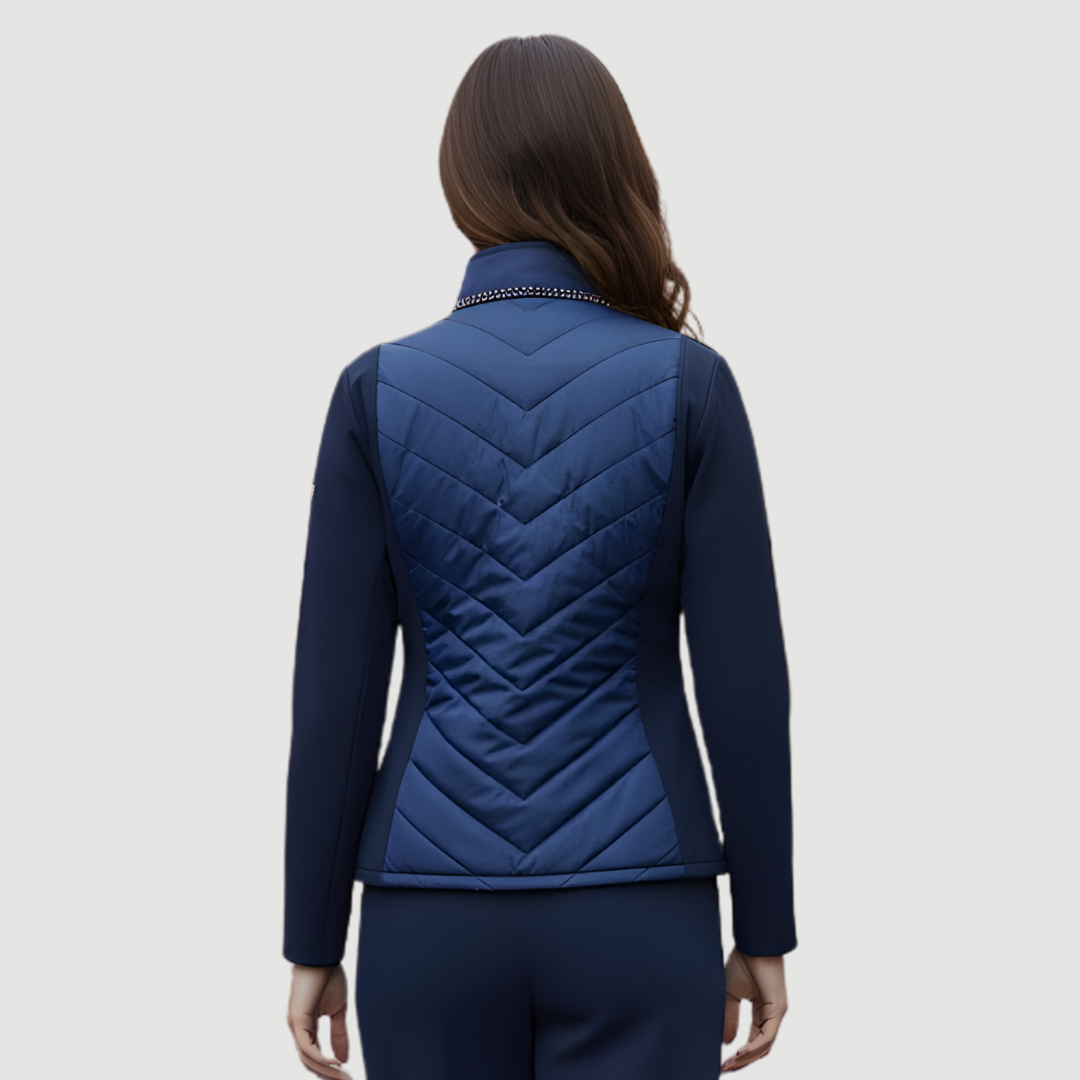 Chaqueta de invierno de alto rendimiento con cuello de cristales para mujer